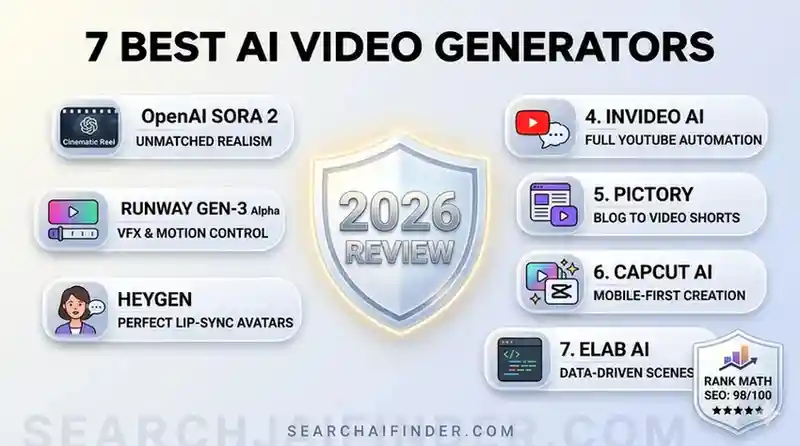 7 best AI video generators comparison table 2026