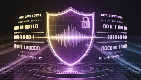 Happy content creator with finished AI voice clone.